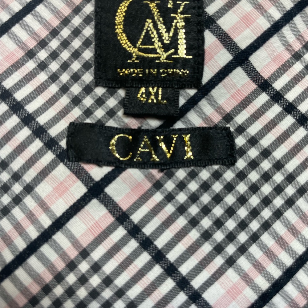 Cavi Mens Sz 4XL Black/White/Pink Button Up Dress Shirt‎ (H17) NW/OTs - Picture 2 of 8